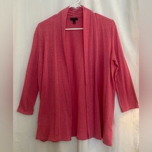 Talbots Peach Open Front Drape Sweater 3/4 Sleeves Size S